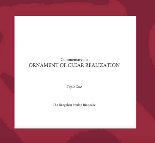 Ornament of Clear Realization (Abhisamayālaṅkāra) - Topic One